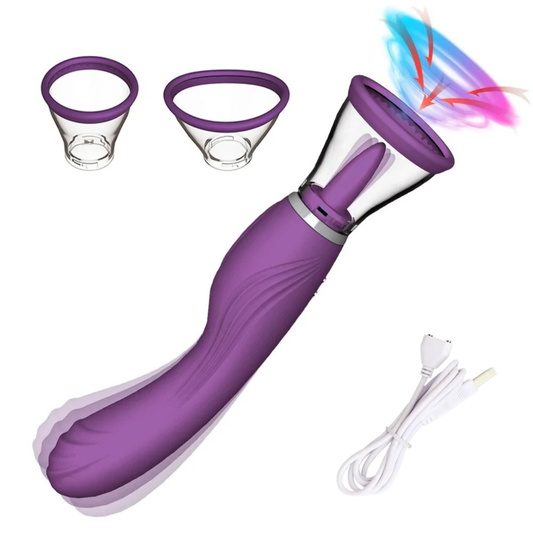 3-in-1 Realistic Vibrator für Frauen – Leck-, Saug- & Intimstimulation