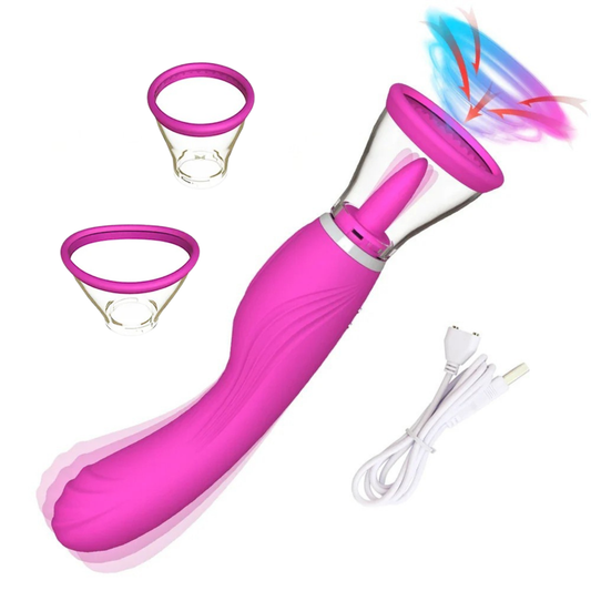 3-in-1 Realistic Vibrator für Frauen – Leck-, Saug- & Intimstimulation